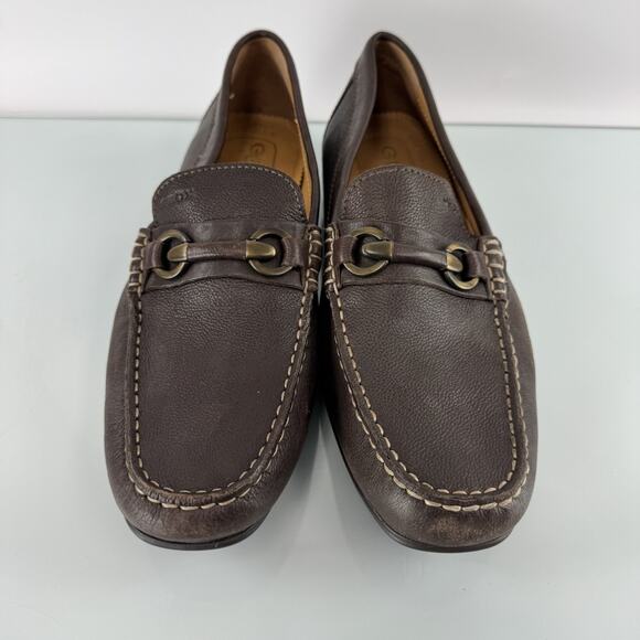 GEOX Respira Men\'s Slip-on Horsebit Driving Brown Leather Loafer size 12 US main image 10